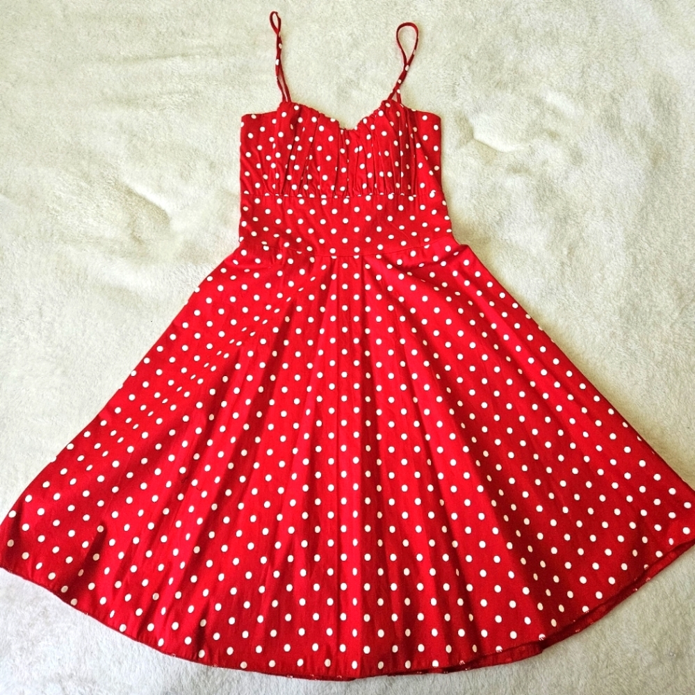 ❤️ Girl's Red Polka Dot Summer Dress
